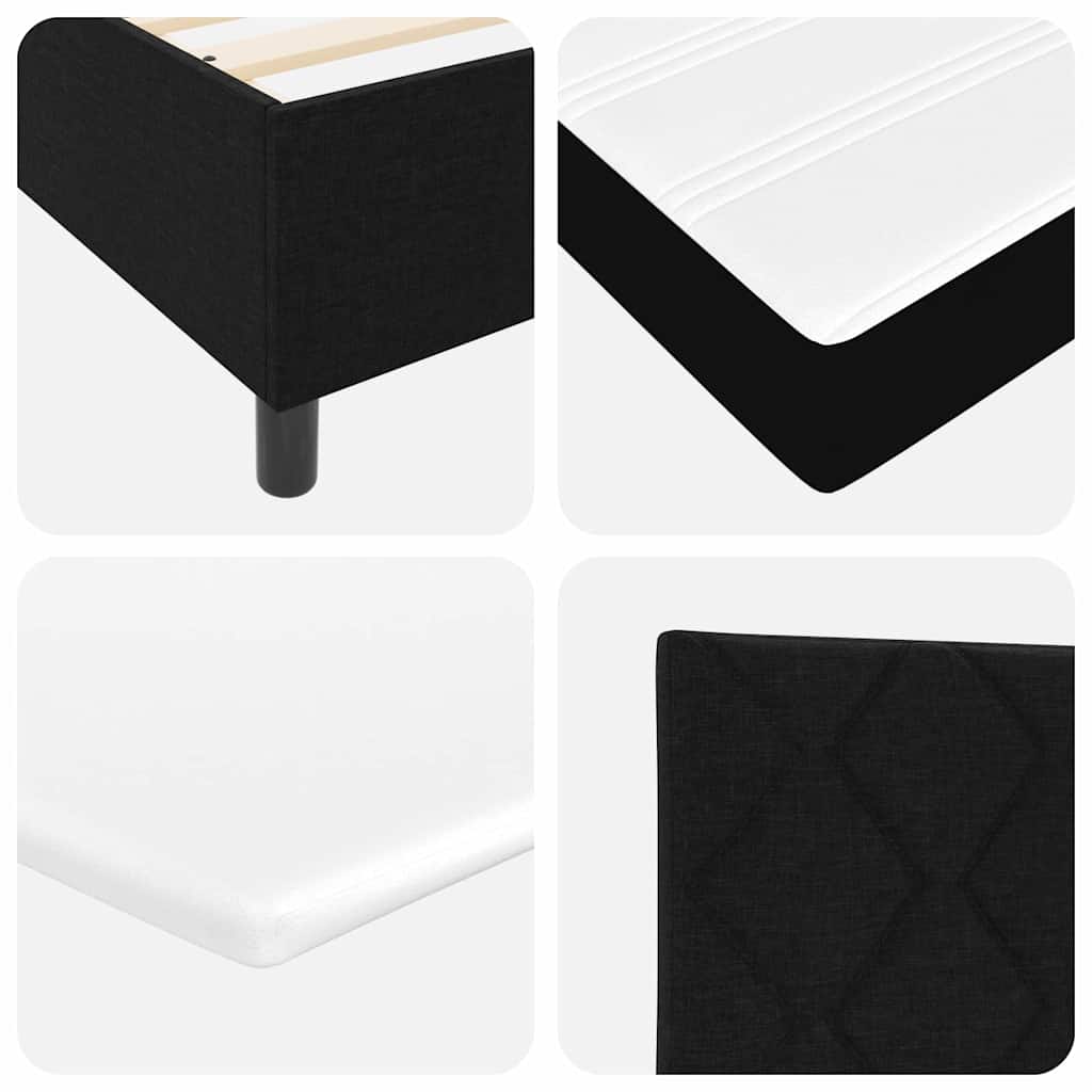 Letto a molle con testiera Nero 80 x 200 cm Tessuto | homemem39