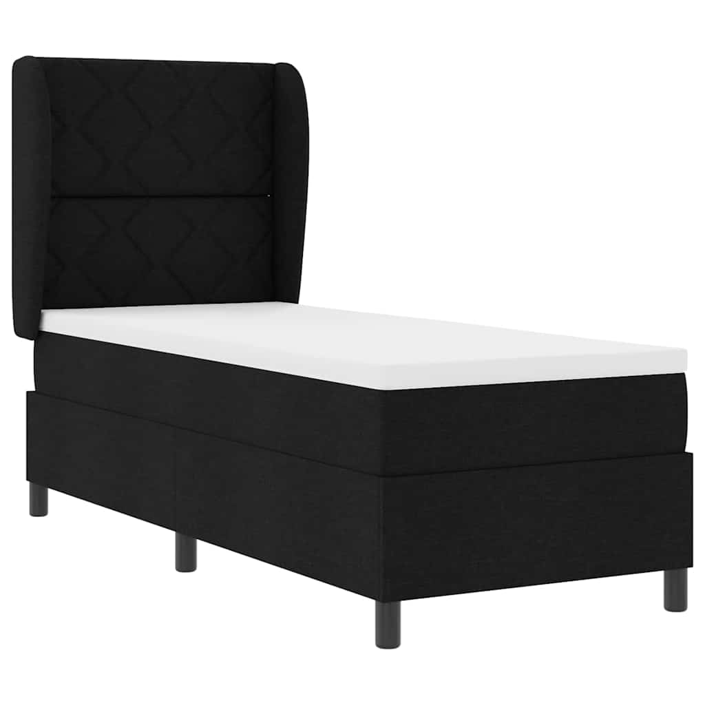 Letto a molle con testiera Nero 80 x 200 cm Tessuto | homemem39