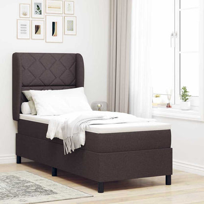 Letto a molle con testiera Marrone scuro 80 x 200 cm Tessuto | homemem39