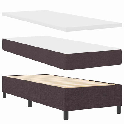 Letto a molle con testiera Marrone scuro 80 x 200 cm Tessuto | homemem39