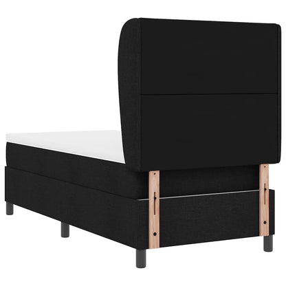 Letto a molle con testiera Nero 90 x 190 cm Tessuto | homemem39