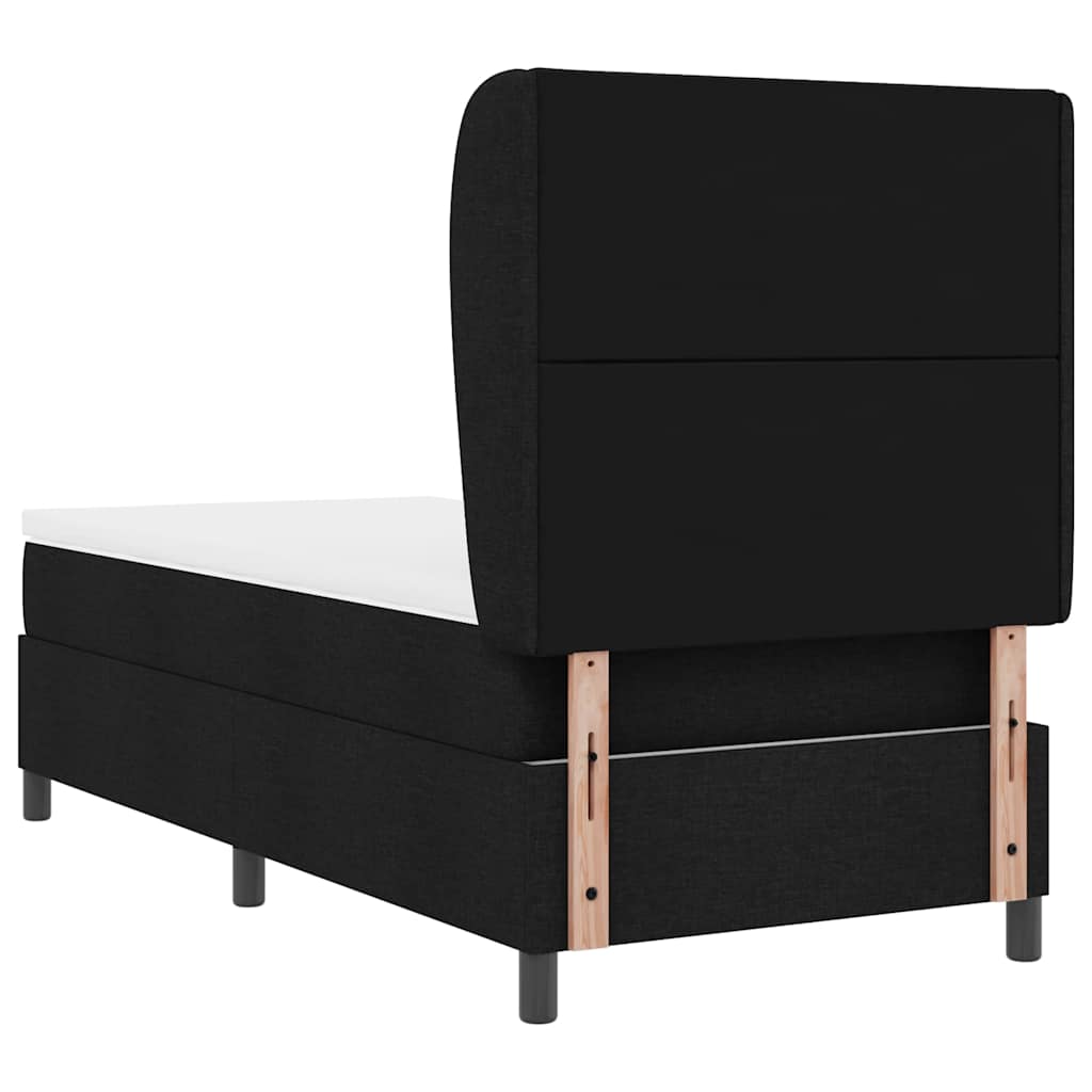 Letto a molle con testiera Nero 90 x 200 cm Tessuto | homemem39