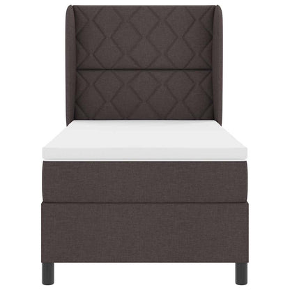 Letto a molle con materasso Marrone scuro 90 x 200 cm Tessuto - homemem39