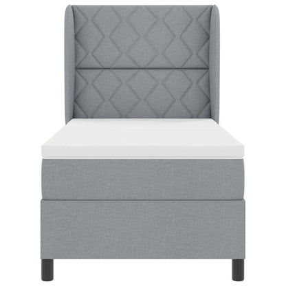 Letto a molle con materasso Grigio chiaro 100 x 200 cm Tessuto