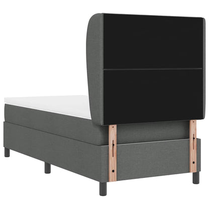 Letto a molle con materasso Grigio scuro 100 x 200 cm Tessuto