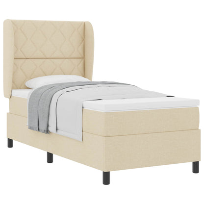 Letto a molle con testiera Crema 100 x 200 cm Tessuto | homemem39