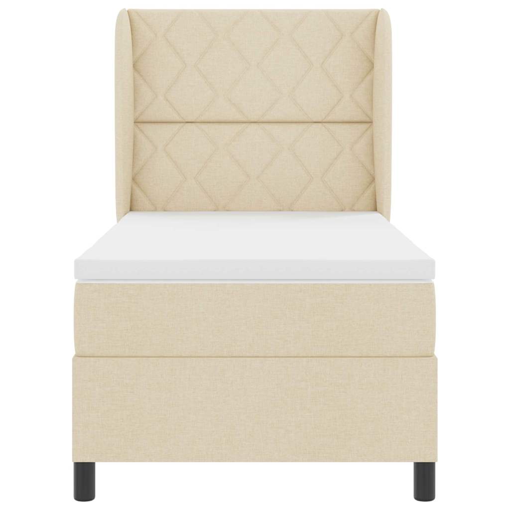 Letto a molle con testiera Crema 100 x 200 cm Tessuto | homemem39