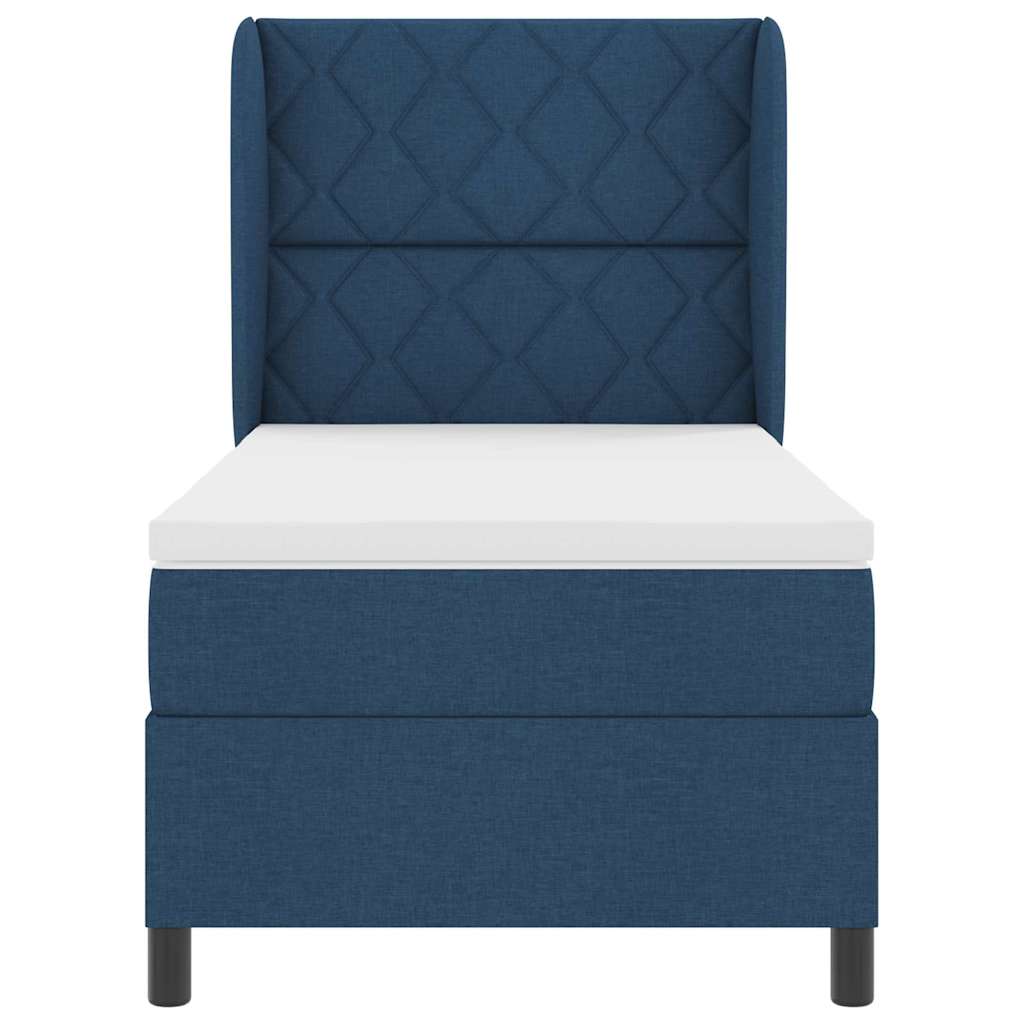 Letto a molle con testiera Blu 100 x 200 cm Tessuto | homemem39