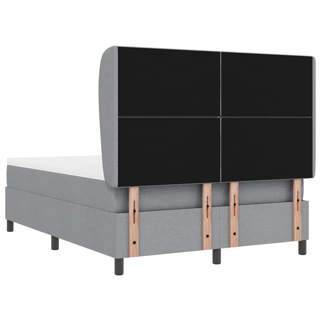 Letto a molle con materasso Grigio chiaro 140 x 190 cm Tessuto