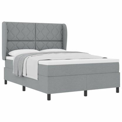 Letto a molle con materasso Grigio chiaro 140 x 190 cm Tessuto