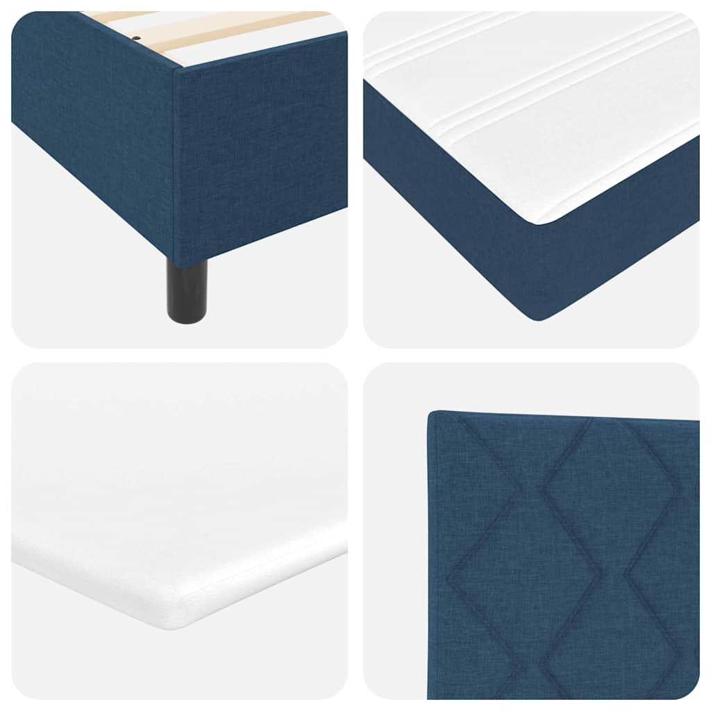 Letto a molle con testiera Blu 140 x 190 cm Tessuto | homemem39