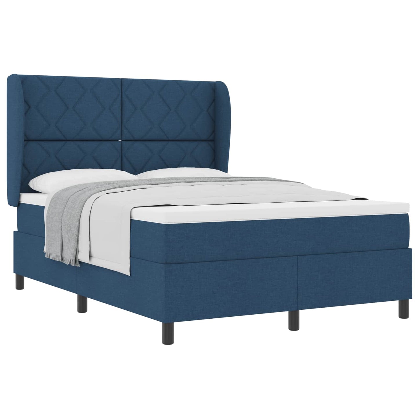 Letto a molle con testiera Blu 140 x 190 cm Tessuto | homemem39