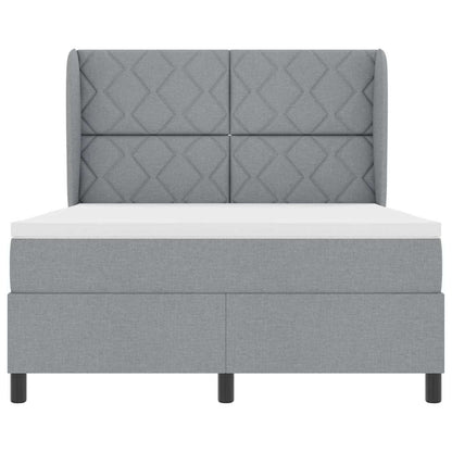 Letto a molle con testiera Grigio chiaro 140 x 200 cm Tessuto | homemem39