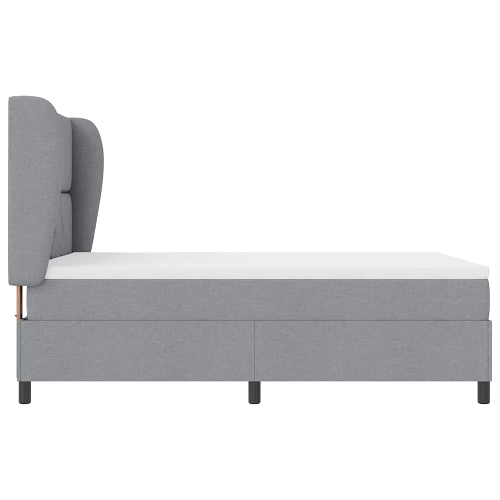 Letto a molle con testiera Grigio chiaro 140 x 200 cm Tessuto | homemem39