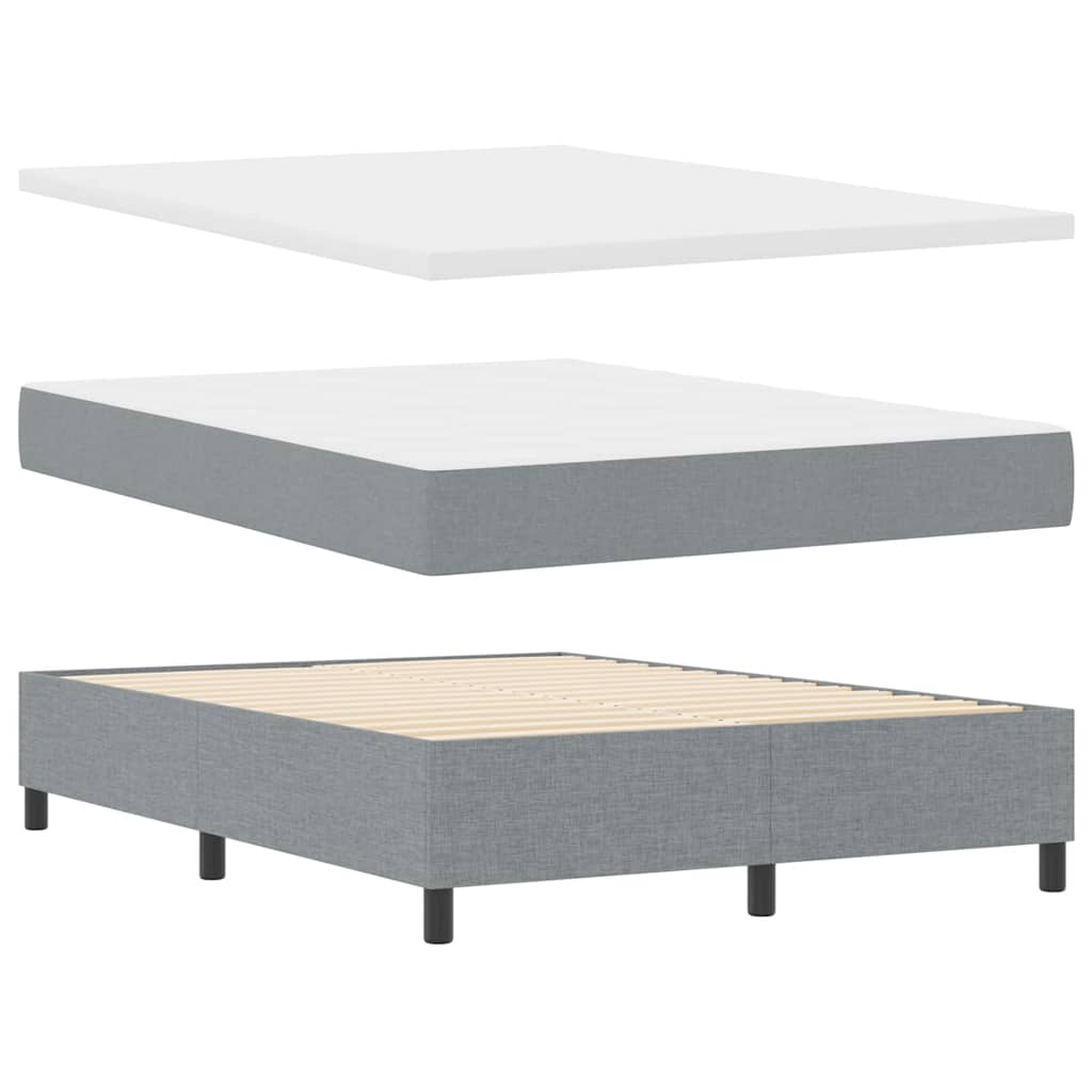 Letto a molle con testiera Grigio chiaro 160 x 200 cm Tessuto | homemem39