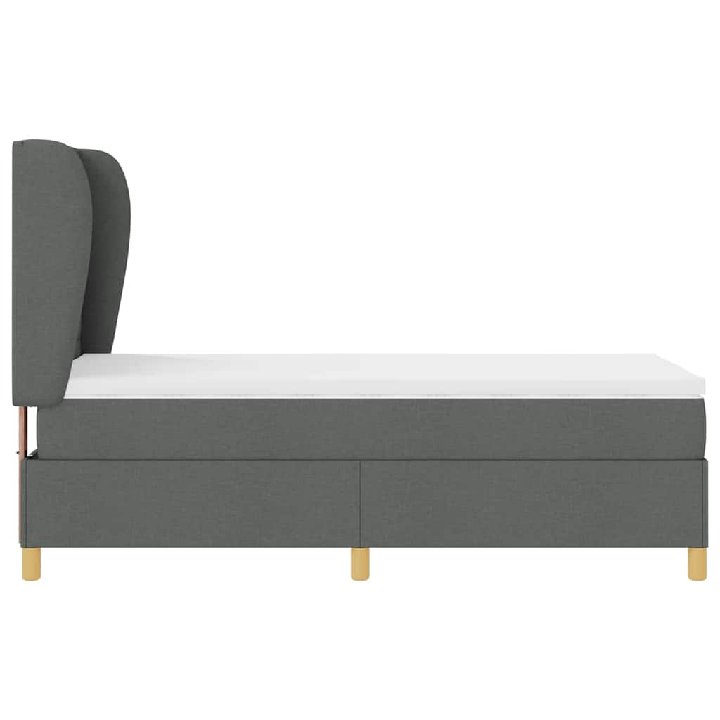 Letto a molle con materasso Grigio scuro 200 x 80 cm Tessuto | homemem39