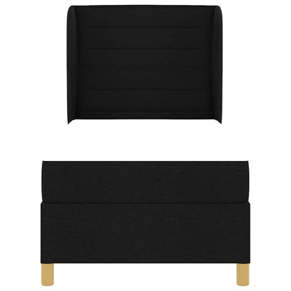 Letto a molle con materasso Nero 200 x 90 cm Tessuto | homemem39
