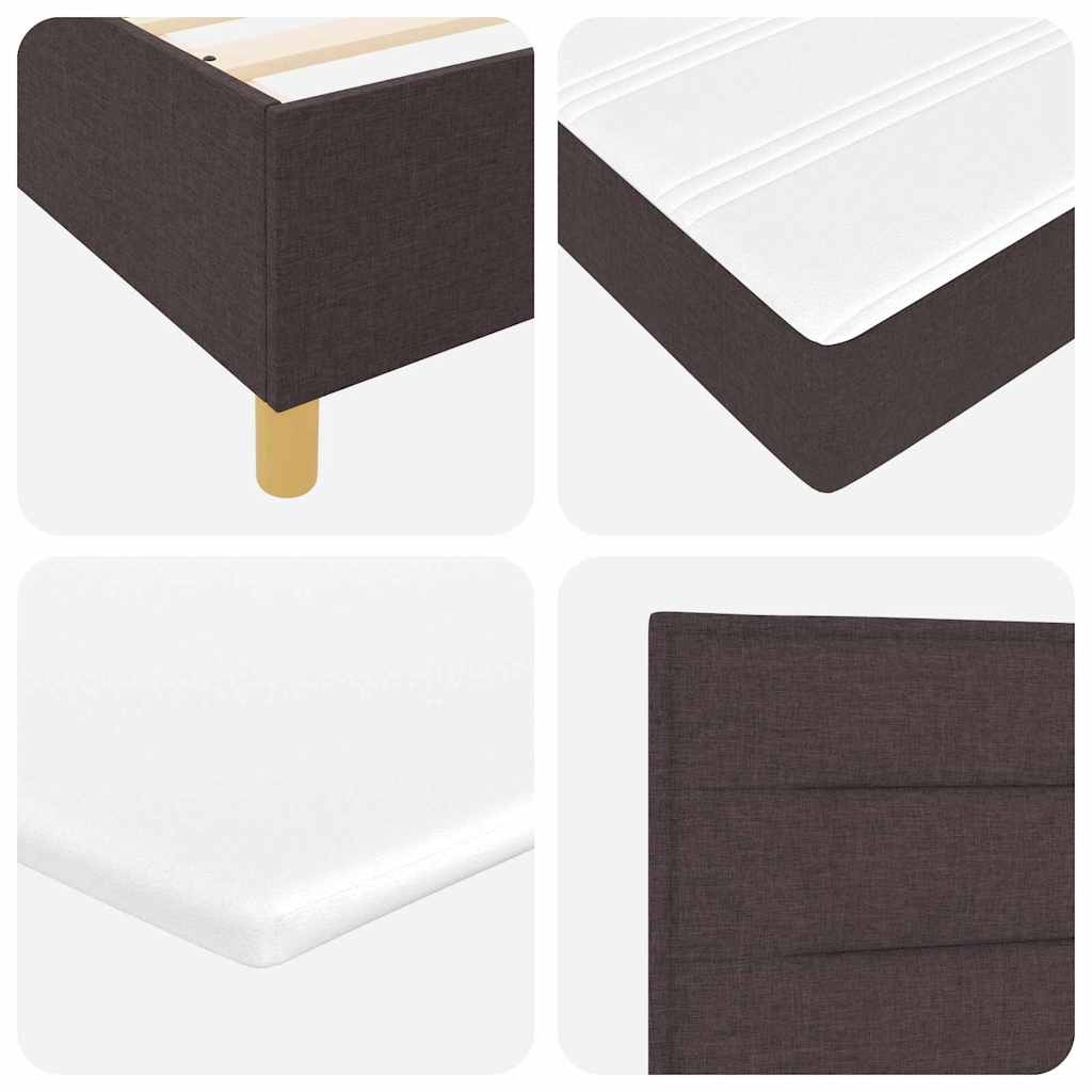 Letto a molle con materasso Marrone Scuro 200 x 90 cm Tessuto | homemem39