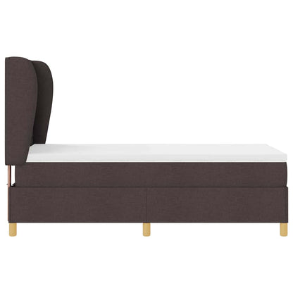 Letto a molle con materasso Marrone Scuro 200 x 90 cm Tessuto | homemem39