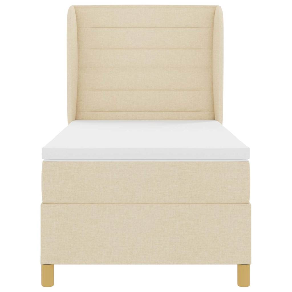 Letto a molle con materasso Crema 200 x 90 cm Tessuto | homemem39
