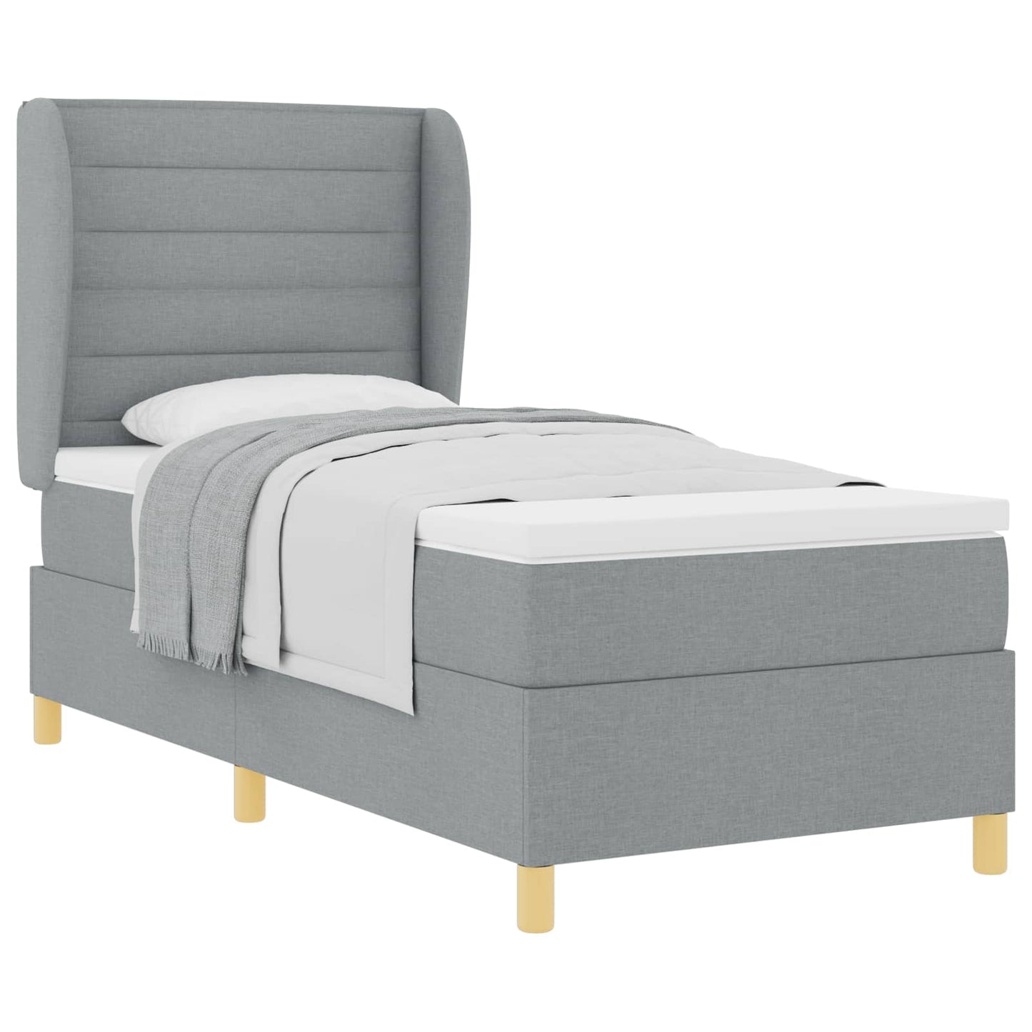 Letto a molle con materasso Grigio chiaro 200 x 100 cm Tessuto | homemem39