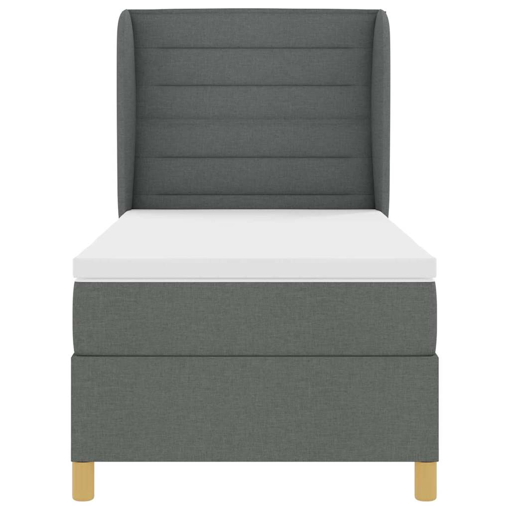 Letto con molle e materasso Grigio Scuro 90x190 cm Tessuto | homemem39