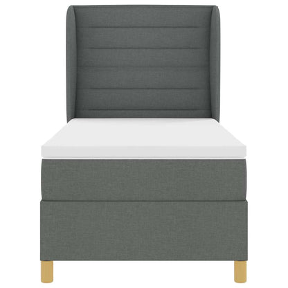 Letto con molle e materasso Grigio Scuro 90x190 cm Tessuto | homemem39