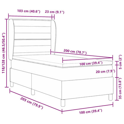 Letto a molle con materasso Nero 200 x 100 cm Tessuto | homemem39