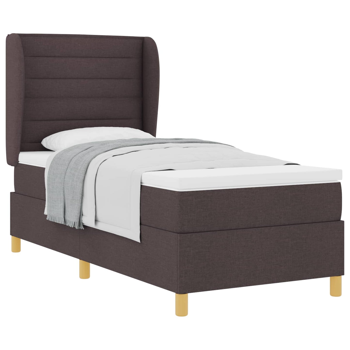 Letto a molle con materasso Marrone Scuro 200 x 100 cm Tessuto | homemem39