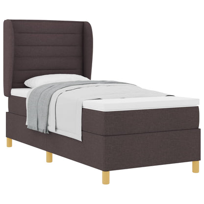Letto a molle con materasso Marrone Scuro 200 x 100 cm Tessuto | homemem39