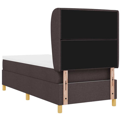 Letto a molle con materasso Marrone Scuro 200 x 100 cm Tessuto | homemem39