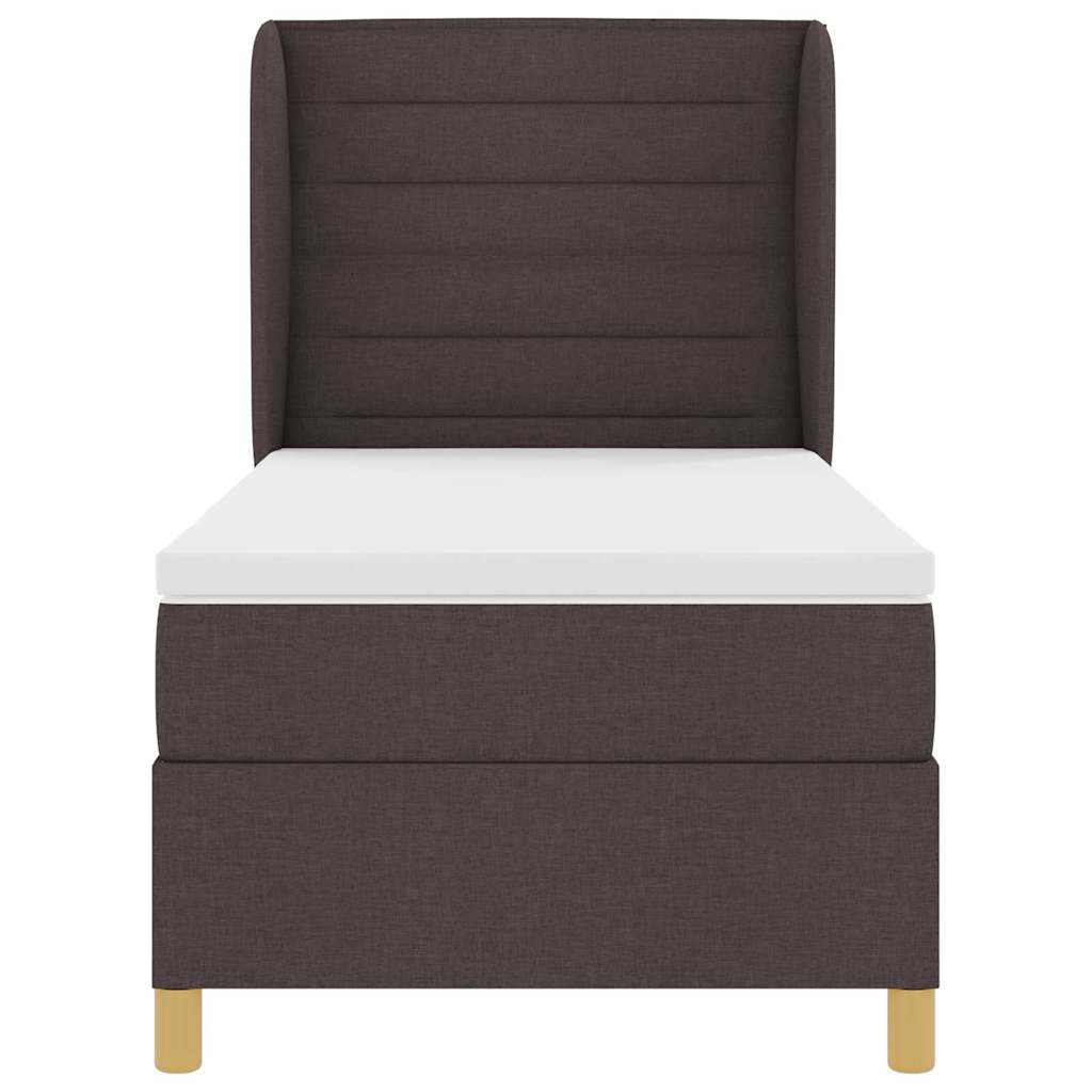 Letto a molle con materasso Marrone Scuro 200 x 100 cm Tessuto | homemem39