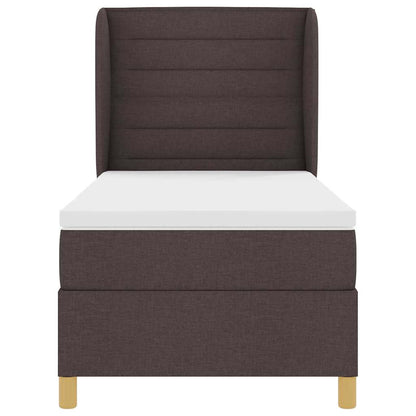Letto a molle con materasso Marrone Scuro 200 x 100 cm Tessuto | homemem39