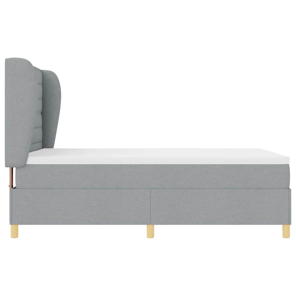 Letto a molle con materasso Grigio chiaro 190 x 140 cm Tessuto | homemem39
