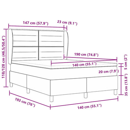 Letto con molle e materasso Grigio Scuro 90x190 cm Tessuto | homemem39
