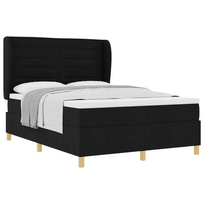 Letto a molle con materasso Nero 190 x 140 cm Tessuto | homemem39