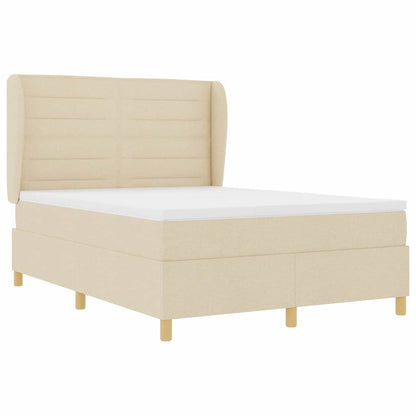 Letto a molle con materasso Crema 190 x 140 cm Tessuto | homemem39