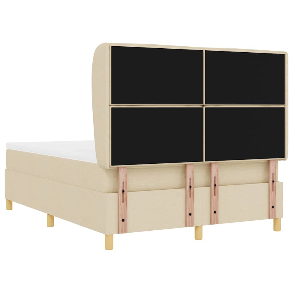 Letto a molle con materasso Crema 190 x 140 cm Tessuto | homemem39