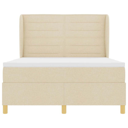 Letto a molle con materasso Crema 190 x 140 cm Tessuto | homemem39