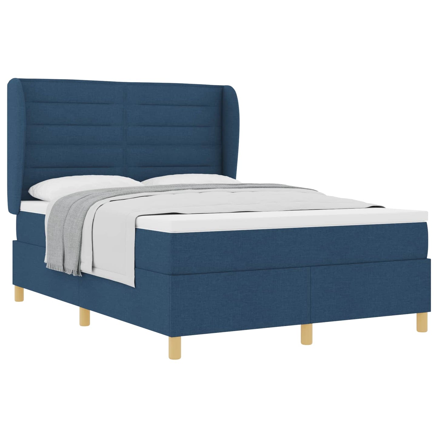 Letto a molle con materasso Blu 190 x 140 cm Tessuto | homemem39