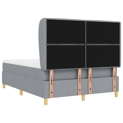 Letto a molle con testiera Grigio chiaro 200 x 140 cm Tessuto | homemem39