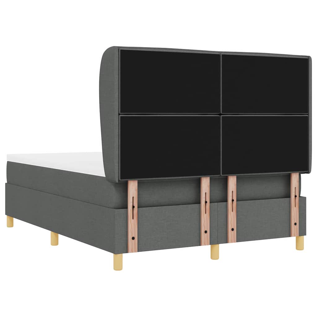 Letto a molle con materasso Grigio scuro 200 x 140 cm Tessuto | homemem39