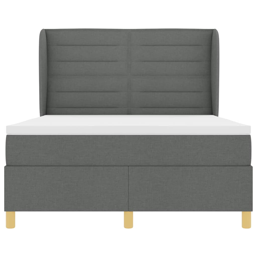 Letto a molle con materasso Grigio scuro 200 x 140 cm Tessuto | homemem39