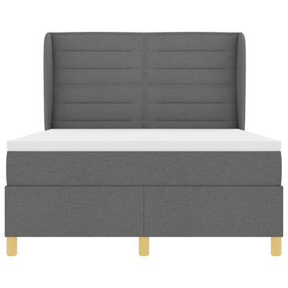 Letto a molle con materasso Grigio scuro 200 x 140 cm Tessuto | homemem39