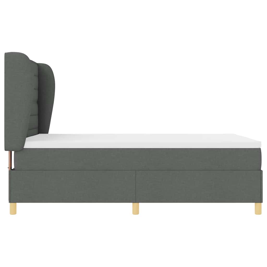 Letto a molle con materasso Grigio scuro 200 x 140 cm Tessuto | homemem39