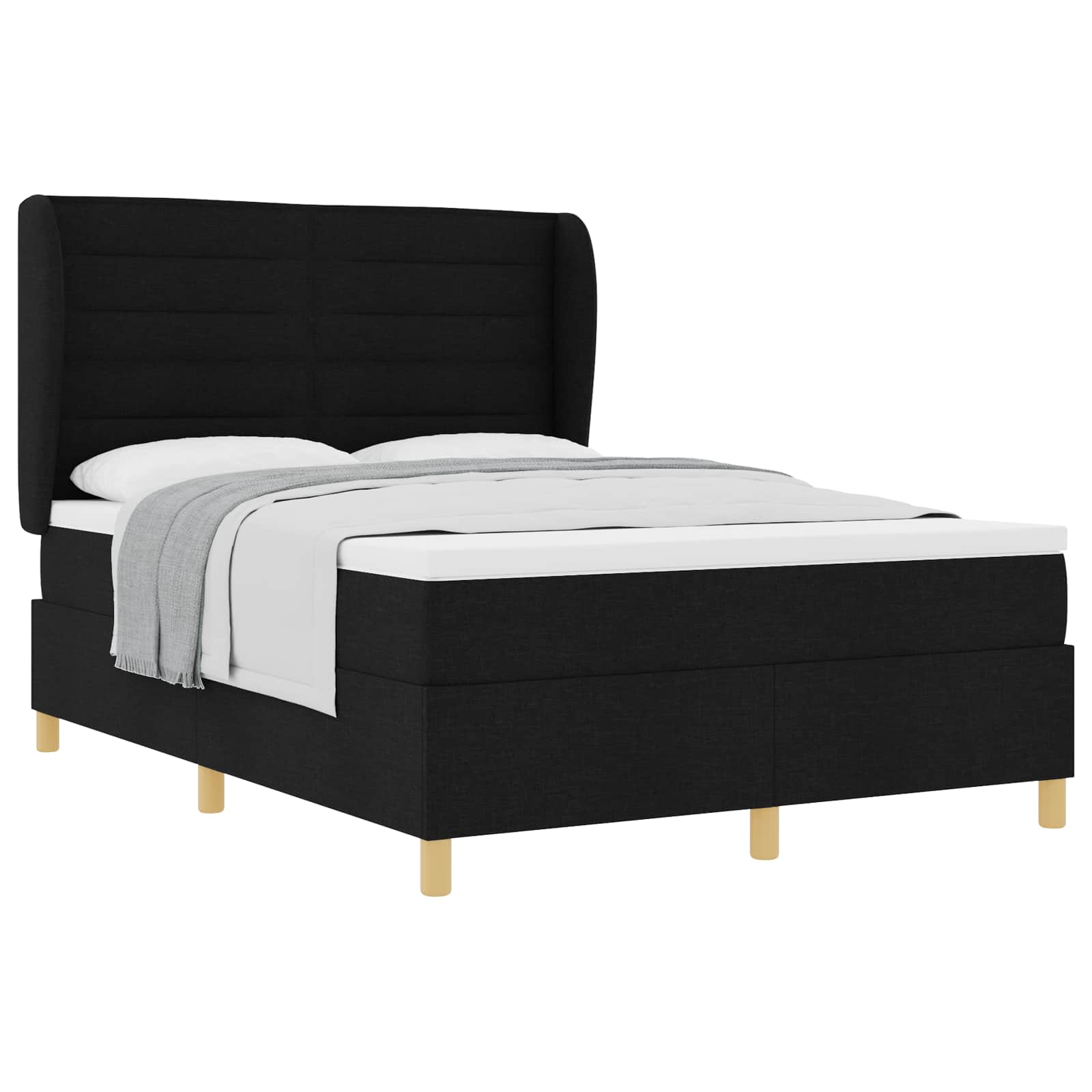 Letto a molle con materasso Nero 200 x 140 cm Tessuto | homemem39