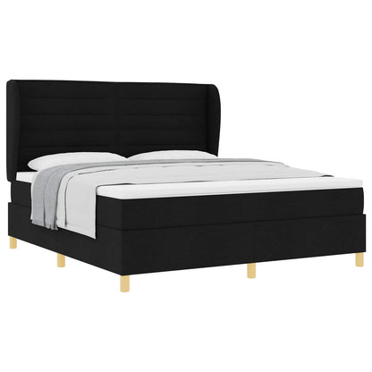 Letto a molle con testiera Nero 200 x 180 cm Tessuto | homemem39