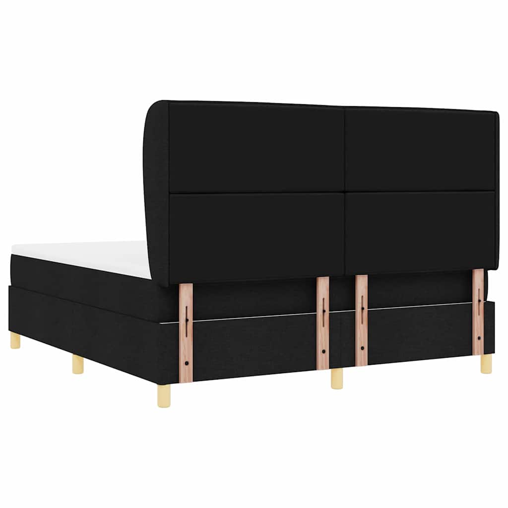 Letto a molle con testiera Nero 200 x 180 cm Tessuto | homemem39
