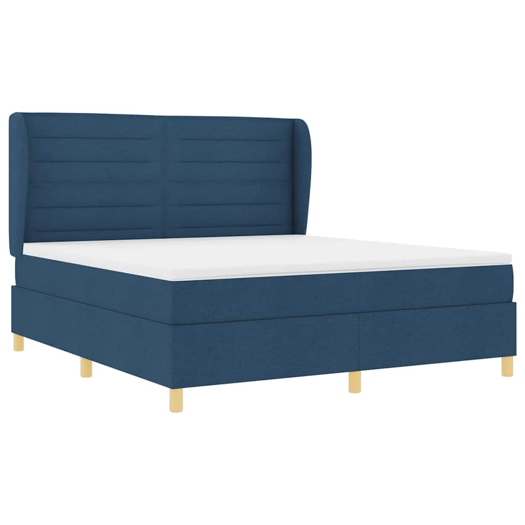 Letto a molle con materasso Blu 200 x 180 cm Tessuto | homemem39
