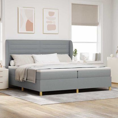 Letto a molle con materasso Grigio chiaro 200 x 200 cm Tessuto | homemem39